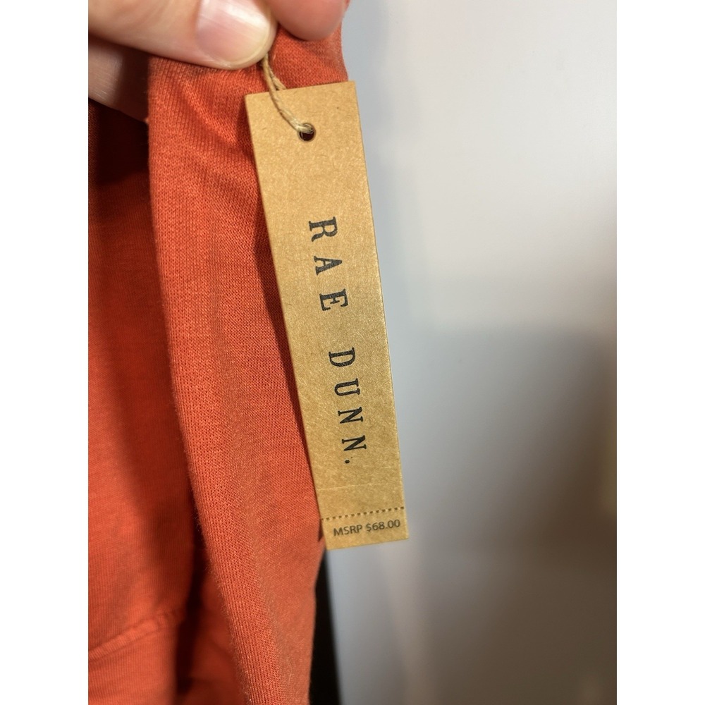 Rae Dunn Orange Pumpkin Spice Fleece Lined Sweatshirt & Socks Women's Size S NWT - Picture 6 of 9